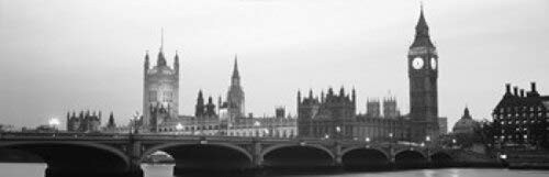 Posterazzi Houses of Parliament Westminster Bridge and Big Ben London England Poster Print, (18 x 6)