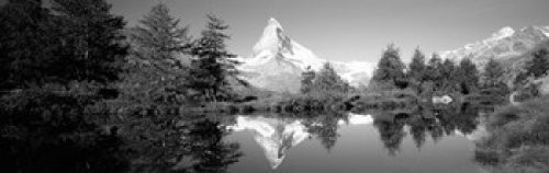 Posterazzi PPI152053S Reflection of trees and mountain in a lake Matterhorn Switzerland Poster Print, 18 x 6 Posterazzi PPI152053S Reflection of trees and mountain in a lake Matterhorn Switzerland Poster Print, 18 x 6