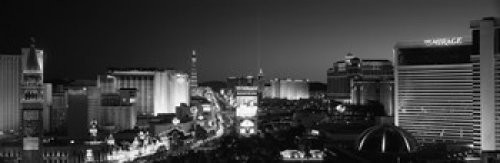 Posterazzi PPI152054S Buildings Lit Up At Night Las Vegas Nevada USA Poster Print, 18 x 6