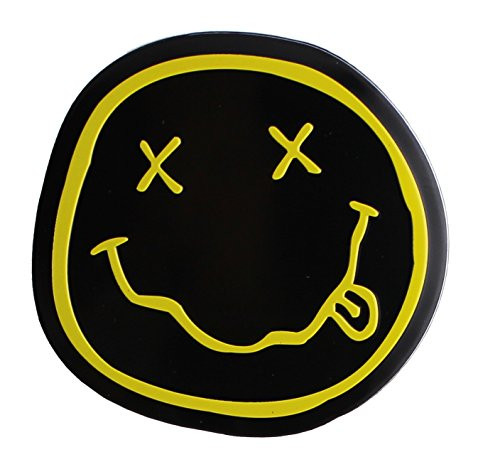 C&D Visionary Nirvana Smiley Metal Sticker, Gold, 8cm