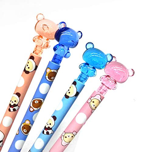 4 Pack Cute Kawaii Lovely Bear Press Mechanical Pencil Drafting Writing School Office Supply Student Stationery Automatic Pencil 0.7mm