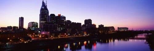 Posterazzi Skylines at Dusk Along Cumberland River Nashville Tennessee USA 2013 Poster Print, (18 x 6), Varies