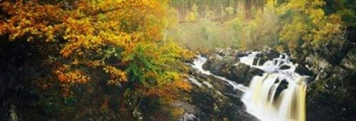Posterazzi Waterfall in autumn Rogie Falls Black Water Garve Ross-Shire Scotland Poster Print, (18 x 6)