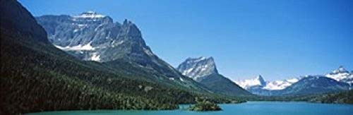 Posterazzi PPI118316S Front of Mountains St. Mary Lake US Glacier National Park Montana USA Poster Print, 18 x 6, Varies