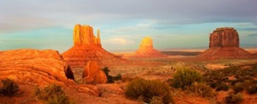 Posterazzi PPI142550S Buttes rock formations at Monument Valley Utah-Arizona Border USA Poster Print, 15 x 6