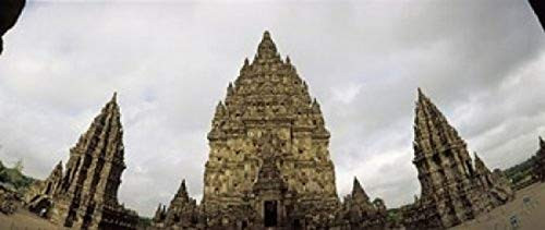 9th century Hindu temple Prambanan on Java Island Indonesia Poster Print (15 x 6)