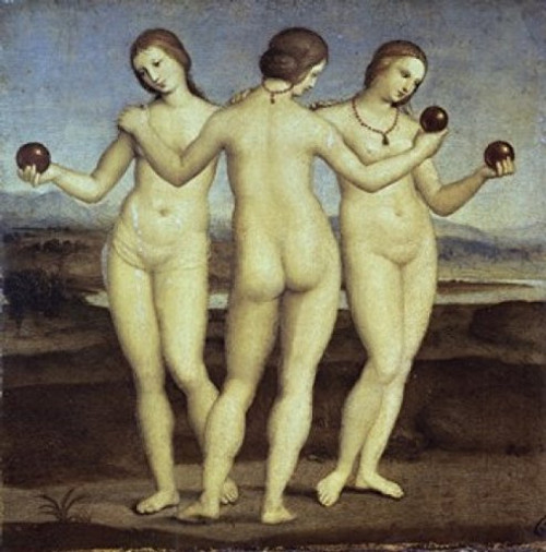Posterazzi The Three Graces c. 1502-1503 Raphael (1483-1520/Italian) Musee Conde Chantilly France Poster Print, (18 x 24) Posterazzi The Three Graces c. 1502-1503 Raphael (1483-1520/Italian) Musee Conde Chantilly France Poster Print, (18 x 24)