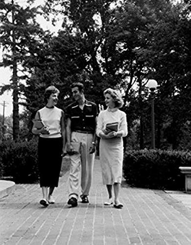 Three young students walking and talking Poster Print (18 x 24)