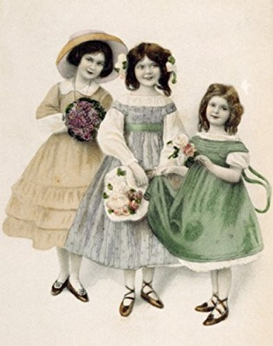 Posterazzi Three Little Women Nostalgia Cards Poster Print, (18 x 24)