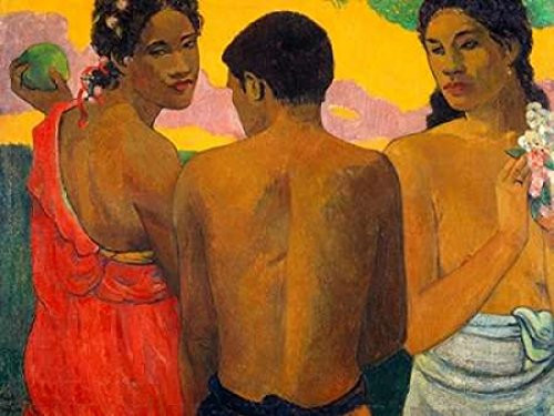 Three Tahitians Poster Print by Paul Gauguin (11 x 14)