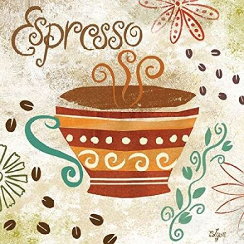 Posterazzi Colorful Coffee III Poster Print by Rebecca Lyon, (24 x 24)