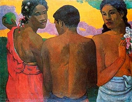 Posterazzi Three Tahitians Poster Print by Paul Gauguin, (11 x 14)