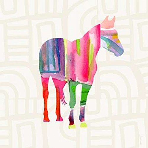 Posterazzi Colorful Horse II Poster Print by Linda Woods, (24 x 24)