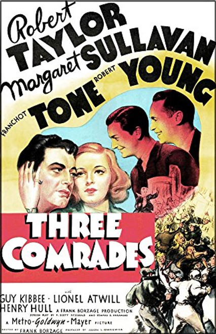 Posterazzi Three Comrades Us Art From Left Taylor Margaret Sullavan Robert Young Franchot Tone 1938 Movie Masterprint Poster Print, (11 x 17)