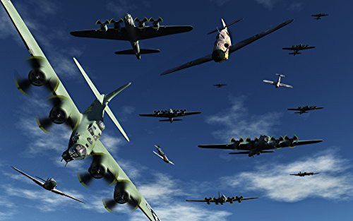 Posterazzi PSTMAS100539M German Sonderkommandos flying Messerschmitt Bf 109's used to ram allied bombers toward the end of World War II Poster Print,
