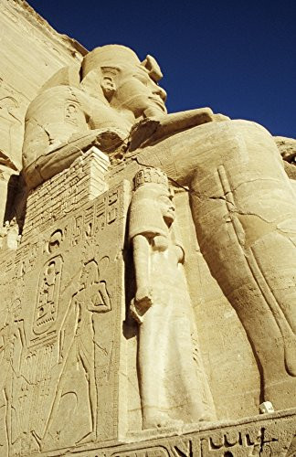 Posterazzi Statue Wife At Temple Of Ramses Ii Abu Simbel Poster Print, (11 x 17)