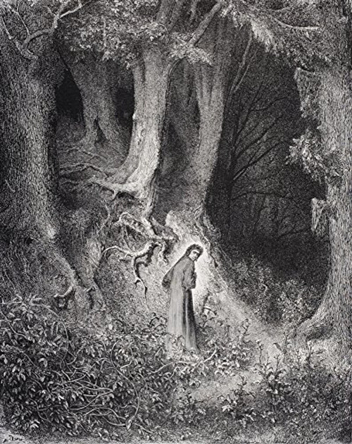 Engraving By Gustave Dore 1832-1883 French Artist And Illustrator For Inferno By Dante Alighieri Canto I Lines 1 And 2 Poster Print (13 x 16) Engraving By Gustave Dore 1832-1883 French Artist And Illustrator For Inferno By Dante Alighieri Canto I Lines 1 And 2 Poster Print (13 x 16)
