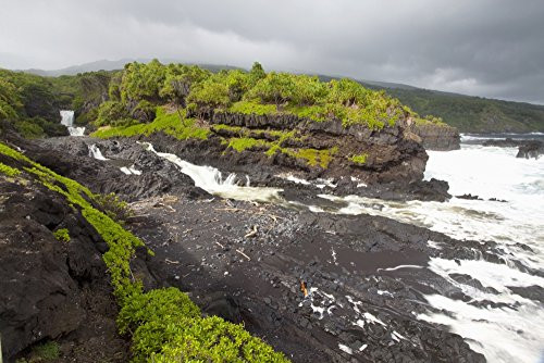 Posterazzi DPI2116189 Hawaii Maui Hana Seven Sacred Pools a large stream and waterfalls. Poster Print, 19 x 12