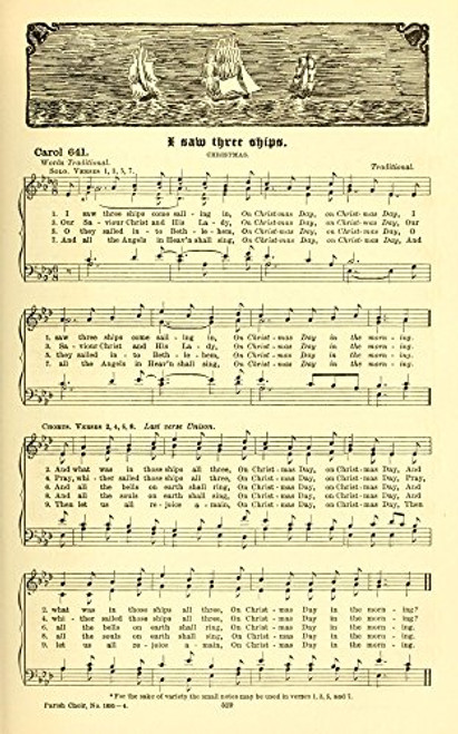 I Saw Three Ships come Sailing in Traditional Carols old & Carols new 1916 Poster Print (18 x 24) I Saw Three Ships come Sailing in Traditional Carols old & Carols new 1916 Poster Print (18 x 24)