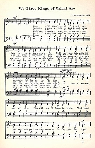 Posterazzi We Three Kings of Orient Are Hopkins Rev. John Henry No ls Carols 1932 Poster Print, (18 x 24)
