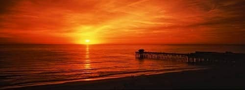 Posterazzi Sunset Over The Ocean Largo Keys Florida USA Poster Print, (7 x 18), Varies