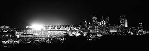 Posterazzi lit up at night in a city Heinz Field Three Rivers Stadium Pittsburgh Pennsylvania USA Poster Print, (7 x 18)