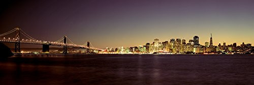 Bridge across a bay with city skyline in the background Bay Bridge San Francisco Bay San Francisco California USA Poster Print (6 x 18) Bridge across a bay with city skyline in the background Bay Bridge San Francisco Bay San Francisco California USA Poster Print (6 x 18)
