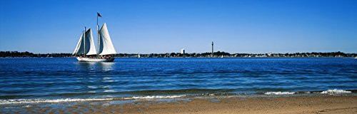 Posterazzi PPI158220 Sailboat in ocean Provincetown Cape Cod Barnstable County Massachusetts USA Poster Print, 6 x 18