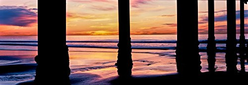 Posterazzi PPI165967 Pier on beach at sunset La Jolla San Diego California USA Poster Print, 7 x 18