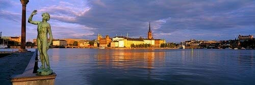 Posterazzi View of the waterfront of Gamla Stan Stockholm Sweden Poster Print, (6 x 18)