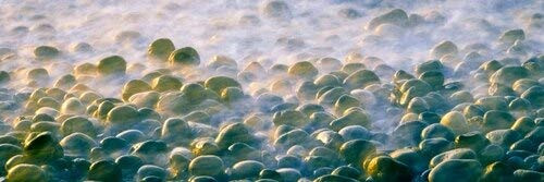 Long exposure turns the Pacific tide into mist among boulders at Calumet Beach La Jolla San Diego San Diego County California USA Poster Print (6 x 18