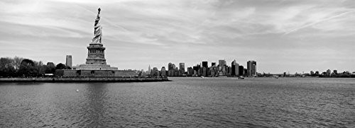 Posterazzi Statue Of Liberty with Manhattan skyline in the background Ellis Island Jersey City New York State USA Poster Print, (7 x 18) Posterazzi Statue Of Liberty with Manhattan skyline in the background Ellis Island Jersey City New York State USA Poster Print, (7 x 18)