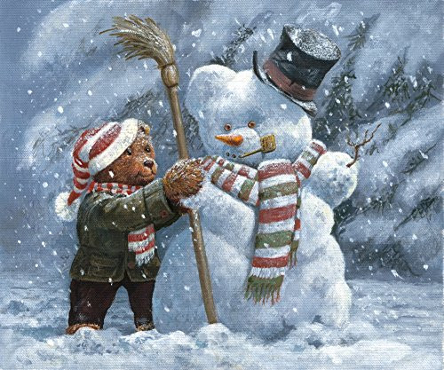 Posterazzi Snow bear Poster Print by John Bindon, (13 x 6)