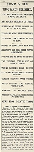 Johnstown Flood 1889 Ncolumn Headlines From The Philadelphia Public Ledger Published Three Days After The Flood That Dstroyed Johnstown Pennsylvania O