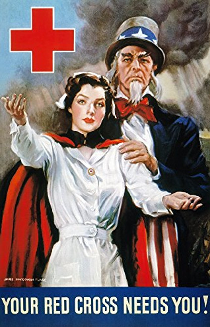 World War Ii Red Cross NYour Red Cross Needs You American World War Ii Poster By James Montgomery Flagg 1942 Poster Print by (18 x 24) World War Ii Red Cross NYour Red Cross Needs You American World War Ii Poster By James Montgomery Flagg 1942 Poster Print by (18 x 24)