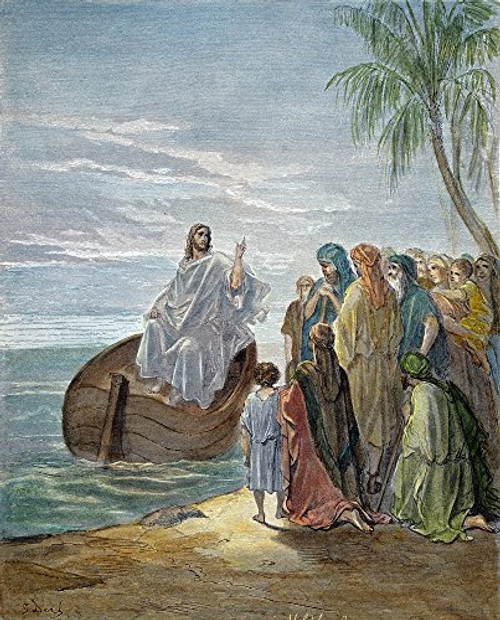 Posterazzi Jesus Njesus Preaching At The Sea Of Galilee (Luke 5:1 3). Wood Engraving After Gustave Dor. Poster Print by, (18 x 24) Posterazzi Jesus Njesus Preaching At The Sea Of Galilee (Luke 5:1 3). Wood Engraving After Gustave Dor. Poster Print by, (18 x 24)