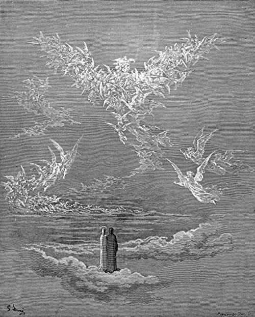 Dante Paradise Nthe Vision Of The Sixth Heaven (Canto 19 Lines 1-3) Wood Engraving After Gustave Dor Poster Print by (18 x 24)