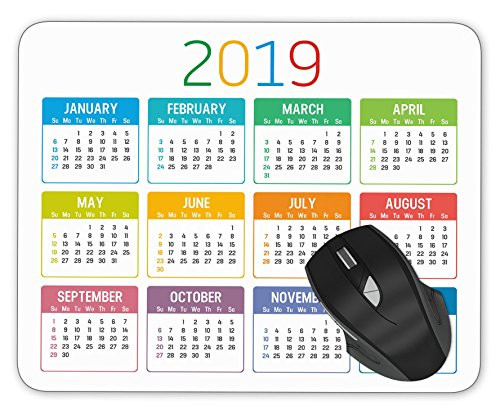 ABin Colorful year 2019 calendar vector template Mouse pad gaming mouse pad Mousepad Nonslip Rubber Backing