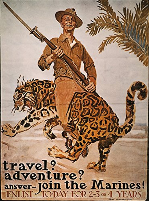 World War I US Poster NTravel Adventure American World War I Marine Corps Recruiting Poster C1918 By James Montgomery Flagg Poster Print by (18 x 24) World War I US Poster NTravel Adventure American World War I Marine Corps Recruiting Poster C1918 By James Montgomery Flagg Poster Print by (18 x 24)