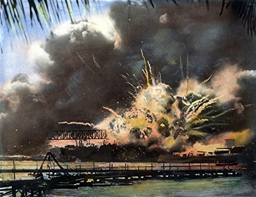 Wwii Pearl Harbor Nthe Uss Shaw Exploding During The Japanese Attack On The US Naval Base At Pearl Harbor Hawaii 7 December 1941 Poster Print by (18 x Wwii Pearl Harbor Nthe Uss Shaw Exploding During The Japanese Attack On The US Naval Base At Pearl Harbor Hawaii 7 December 1941 Poster Print by (18 x