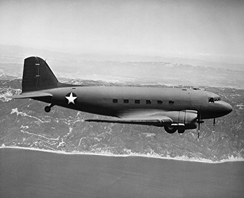 Douglas Skytrain C-47 NuS Air Force Douglas Skytrain C-47 (Military Cargo Version Of Dc-3) In Flight Location Unknown C1944 During World War Ii Poster