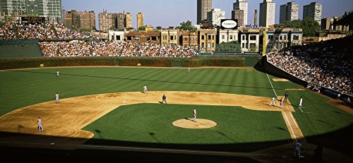 Spectators in a stadium Wrigley Field Chicago Cubs Chicago Cook County Illinois USA Poster Print by Panoramic Images (12 x 6)