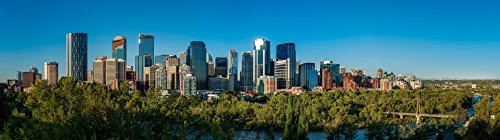Posterazzi Skylines in a City Bow River Calgary Alberta Canada Poster Print by Panoramic Images, (20 x 6), Varies