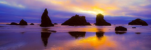 Posterazzi Rock Formations Along The Coast in Bandon Coos County Oregon USA Poster Print by Panoramic Images, (18 x 6), Varies
