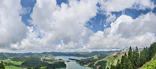 View of clouds over the lake Lagoa do Fogo Sao Miguel Island Azores Portugal Poster Print by Panoramic Images (15 x 7)