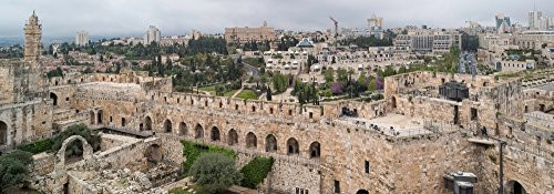 Posterazzi Poster Print Collection View of Buildings in an Old City Jerusalem Israel Panoramic Images, (18 x 7), Multicolored