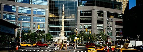 Posterazzi Poster Print Collection Traffic Columbus Drive Manhattan City New York USA Panoramic Images, (18 x 7), Multicolored