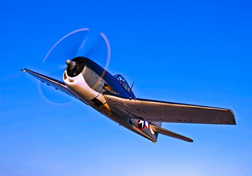 Posterazzi Poster Print Collection a Grumman F6F-3 Hellcat in Flight Near Chino California Scott Germain/Stocktrek Images, (17 x 11), Multicolored