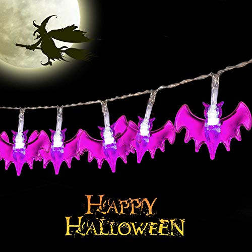 Halloween Purple Bat String Lights, Battery Operated 9.8Ft 30 LED Halloween Holiday Decoration for Indoor&Outdoor Halloween Purple Bat String Lights, Battery Operated 9.8Ft 30 LED Halloween Holiday Decoration for Indoor&Outdoor
