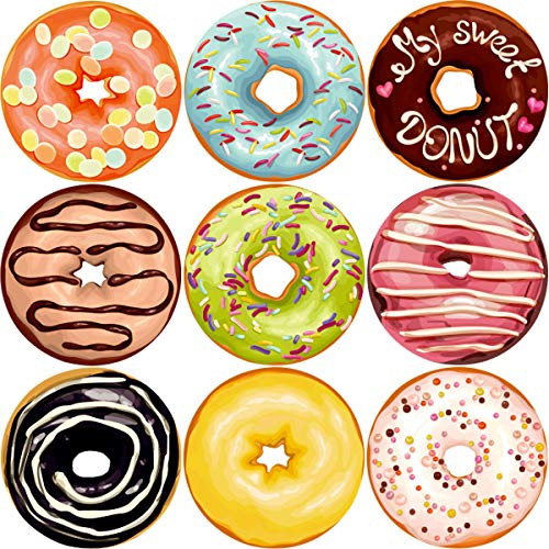 Fancy Land Donut Perforated Roll Stickers for Kids 200pcs Party Decor School Reward Sticker